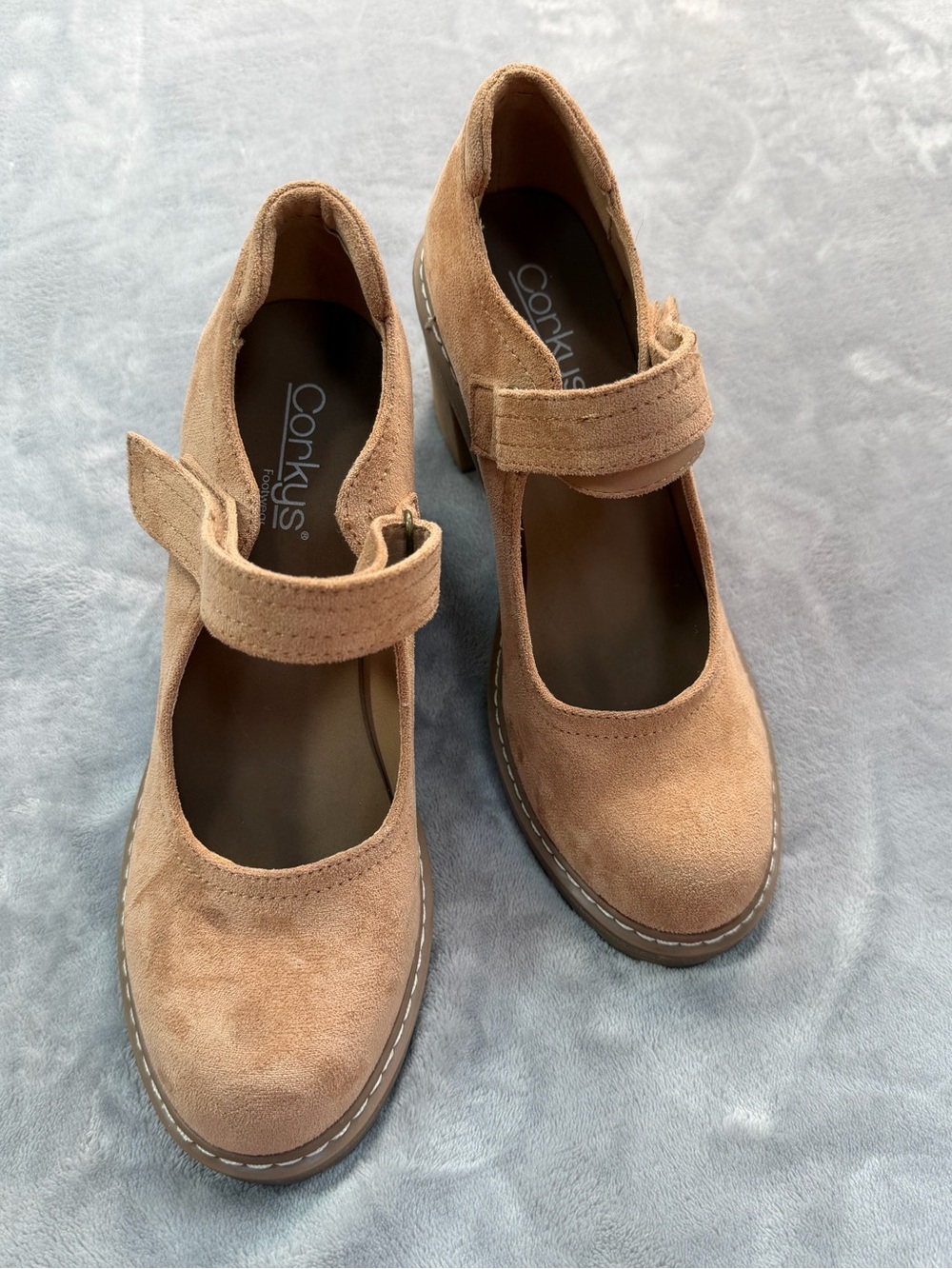 Corkys Camel Suede Mary Jane Heels with Strap Shoe Women’s 9 Camel Suede Summer